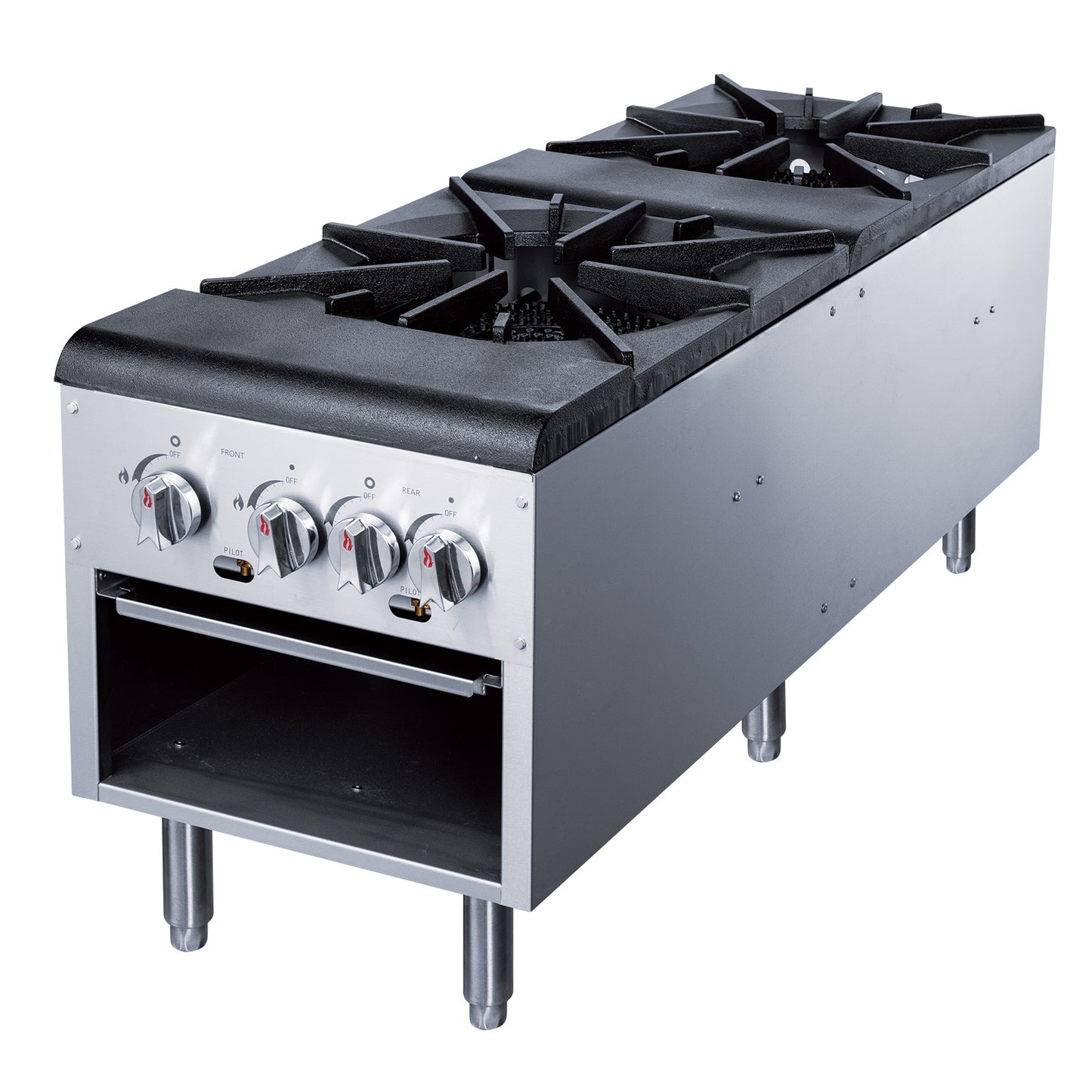 NEW Dukers DCSPA2 Double Stock Pot Gas Range, 4 Burner, Natural Gas, 160,000 BTUs