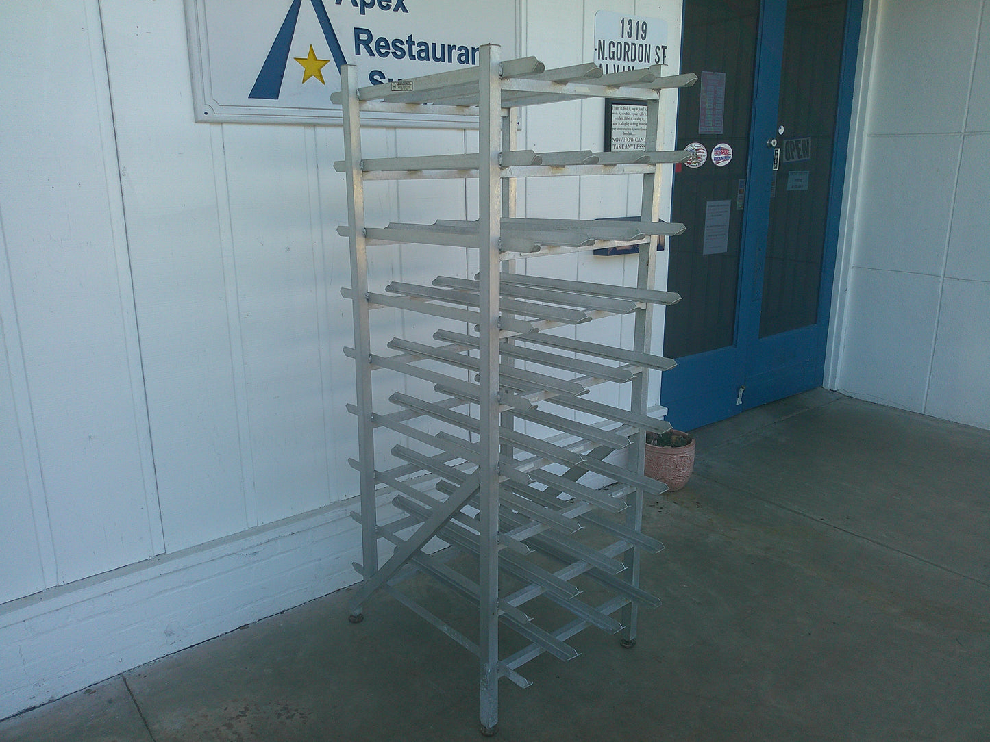 Heavy Duty Stationary Aluminum Can Rack Organizer, 9 Shelves, #9241