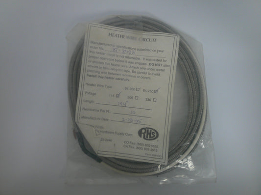 RHS 64-250, Custom Aluminum Braid Heater Wire Circuit, 16 ft, New-Old Stock, #9381