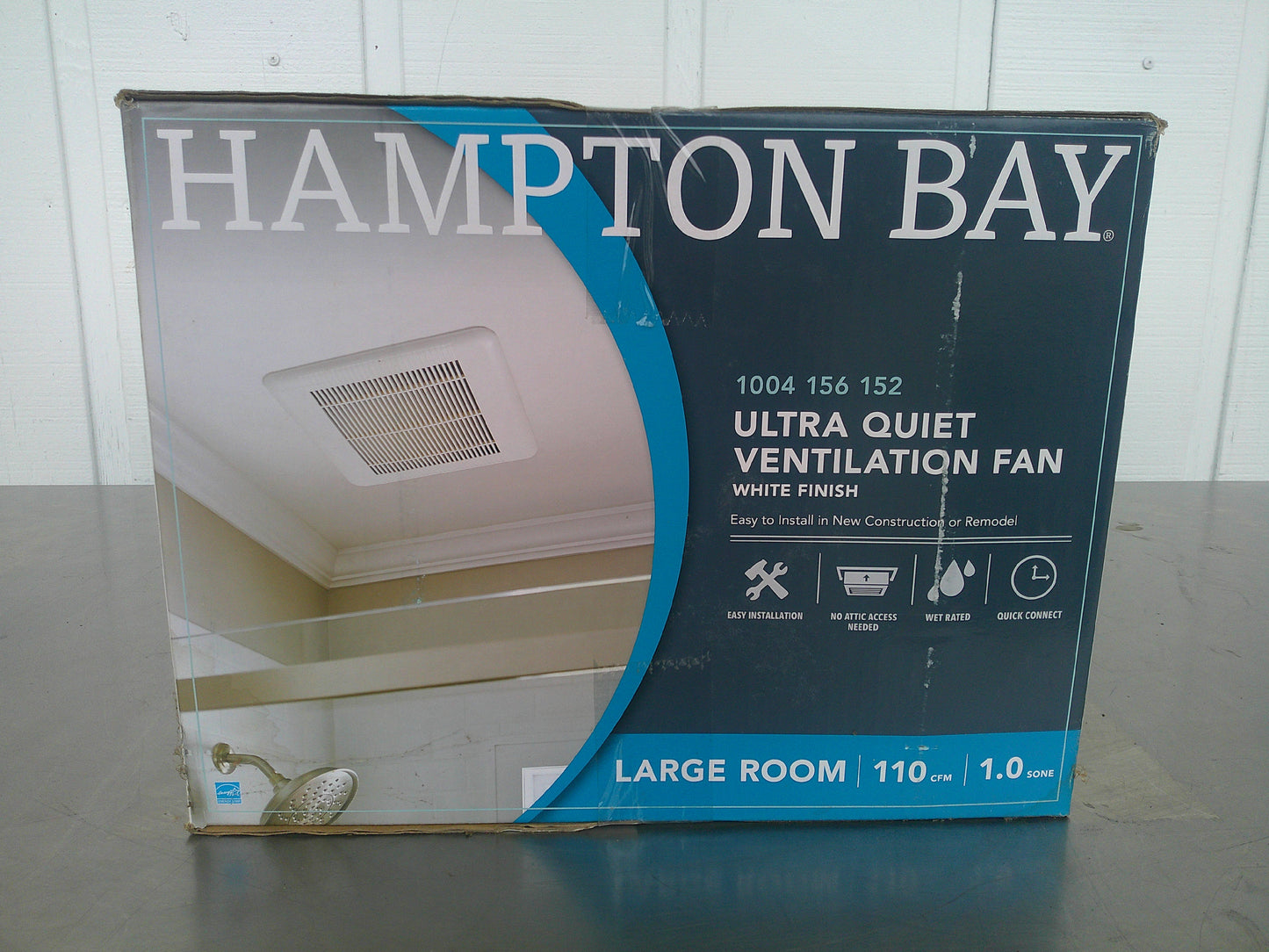 Hampton Bay 1004-156-152, Ceiling Mount Ventilation Fan, 110 CFM, NEW! #9424