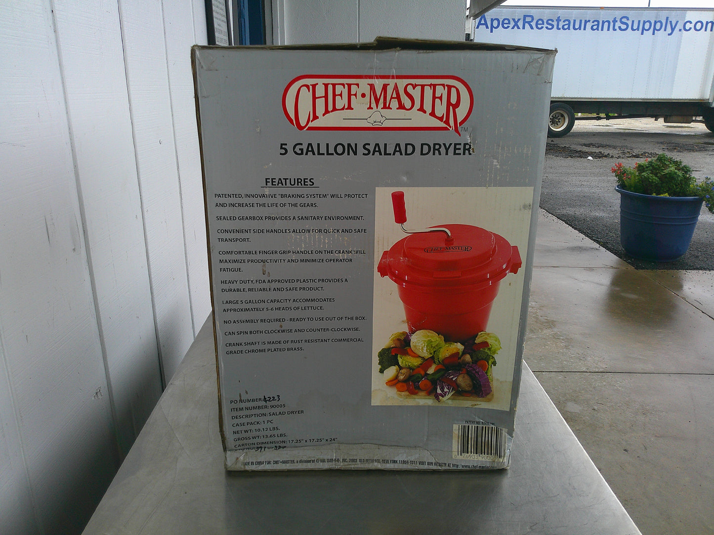 ChefMaster 90005, Commercial 5 Gallon Salad Spinner, NEW-OLD STOCK, #9537