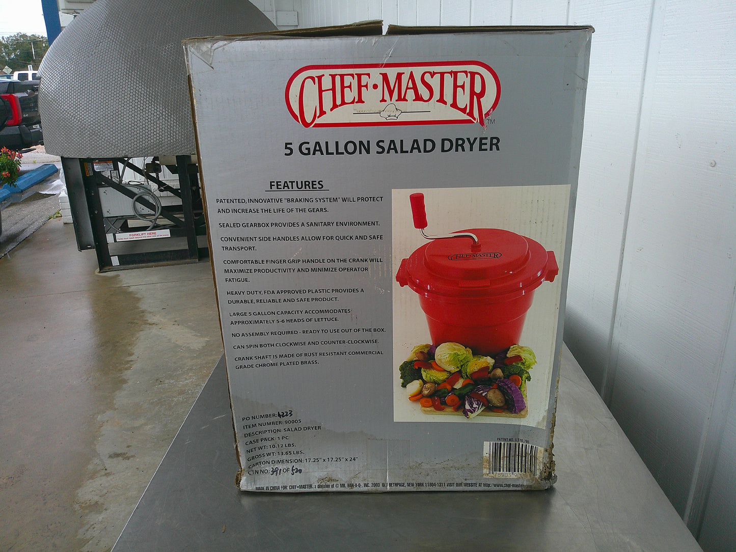 ChefMaster 90005, Commercial 5 Gallon Salad Spinner, NEW-OLD STOCK, #9537