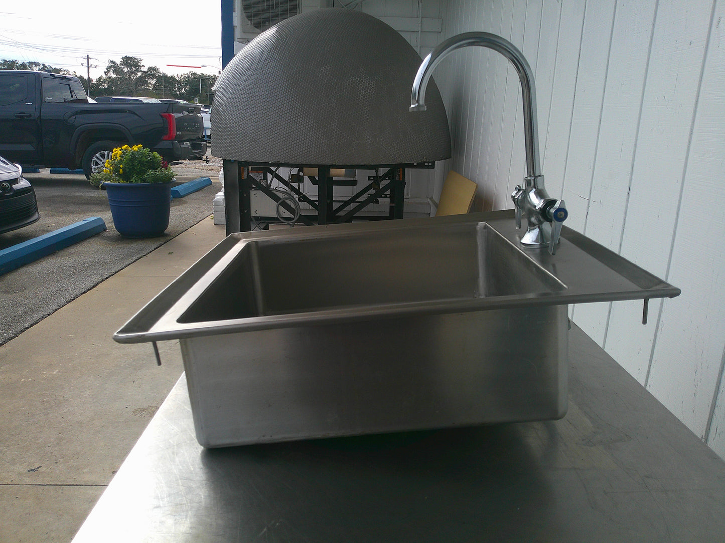 Stainless Steel Drop-In Sink with Faucet Mount, 18"W x 18"D x 7"H Bowl, #9389