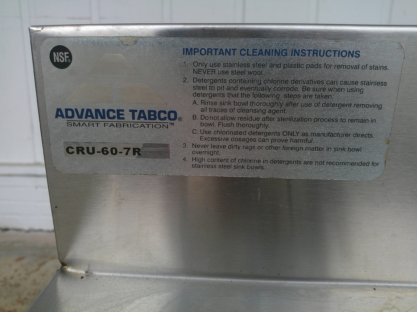 Advance Tabco CRU-60-7R, Underbar 60" Cocktail Station w/ 98 lbs Ice Bin, #9464c