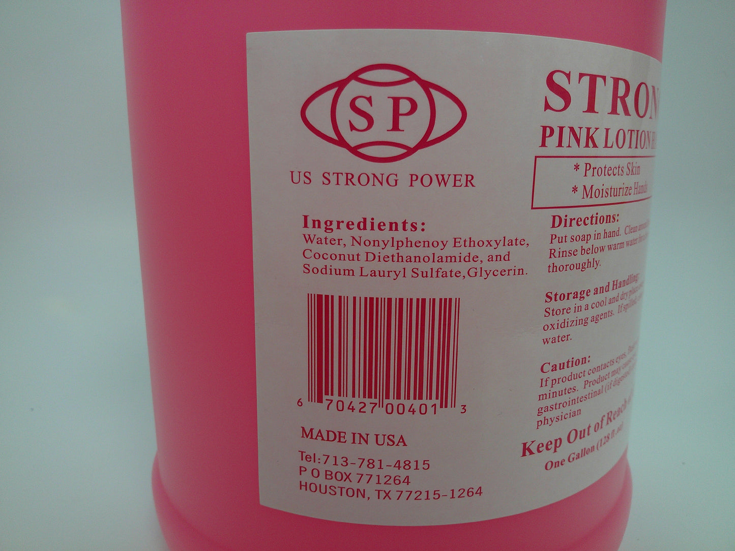 STRONG POWER Pink Lotion Hand Soap, 1 gallon #9146