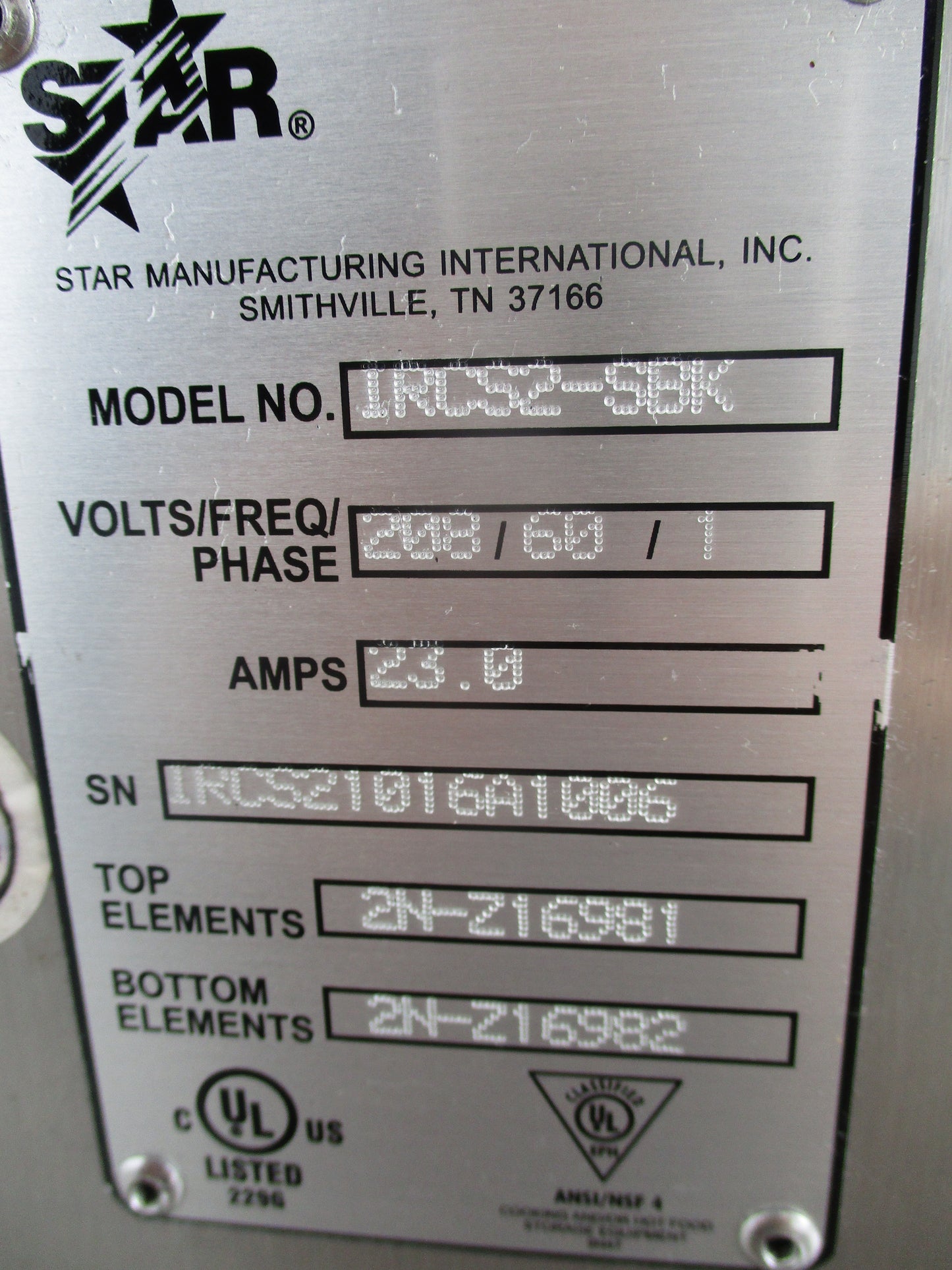 Star Holman #IRCS2-SBK Conveyor Toaster 208v, 1PH, TESTED, Showroom Model, #8403