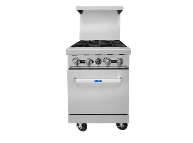 Cook Rite by Atosa AGR-4B, Stainless Steel Gas Range with Four Open Burners, NEW!