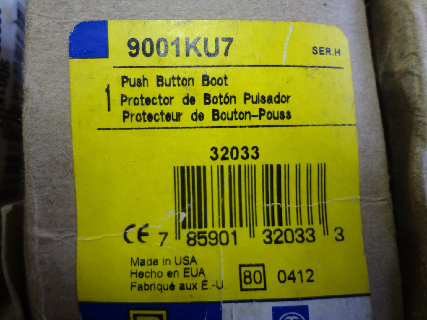 SQUARE D 9001-KU7, Push Button Boot, New-Old Stock, #327