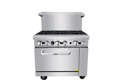 New Atosa Cook Rite AGR-6B 36″ Gas Range 6 Burner with Standard Oven