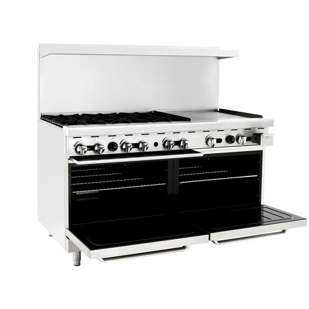 NEW ATOSA COOK RITE AGR-6B24GR 60’’ 6 BURNER, 24'' GRIDDLE GAS RANGE