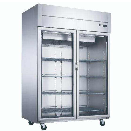 New! Dukers D55AR-GS2 Top Mount Glass 2-Door Commercial Reach-in Refrigerator