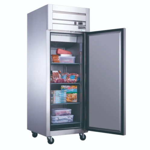 New Dukers D28AF Commercial Single Door Top Mount Freezer in Stainless Steel