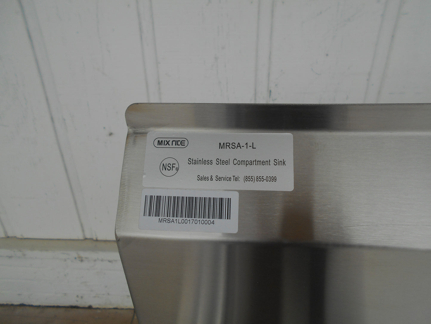 BRAND NEW! Atosa MRSA‑1‑L 39" 1 Compartment Stainless Steel Sink