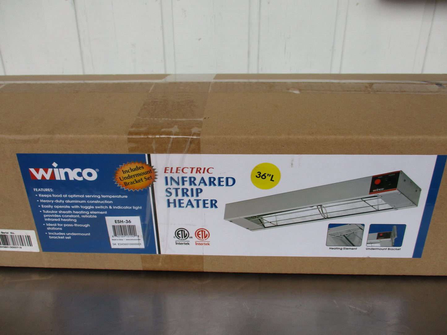 NEW ESH-36 Winco 36" Infrared Strip Heater 120v Electric