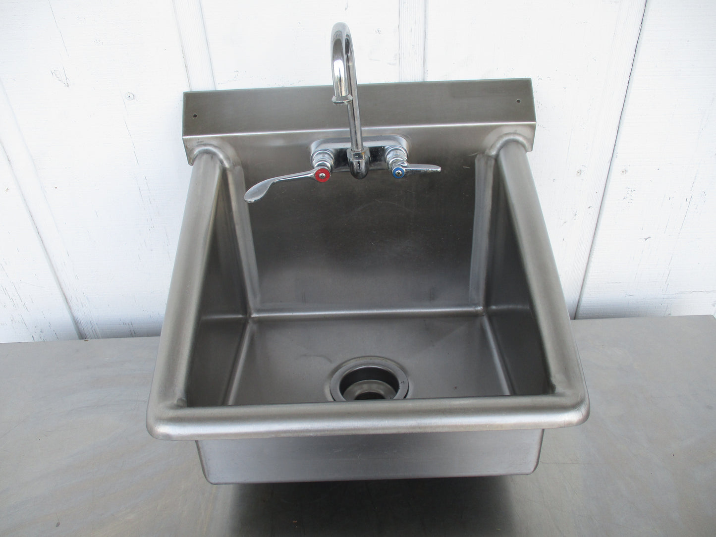 All Stainless Steel Wall Mount Sink With Faucet 20x18x15 #6228