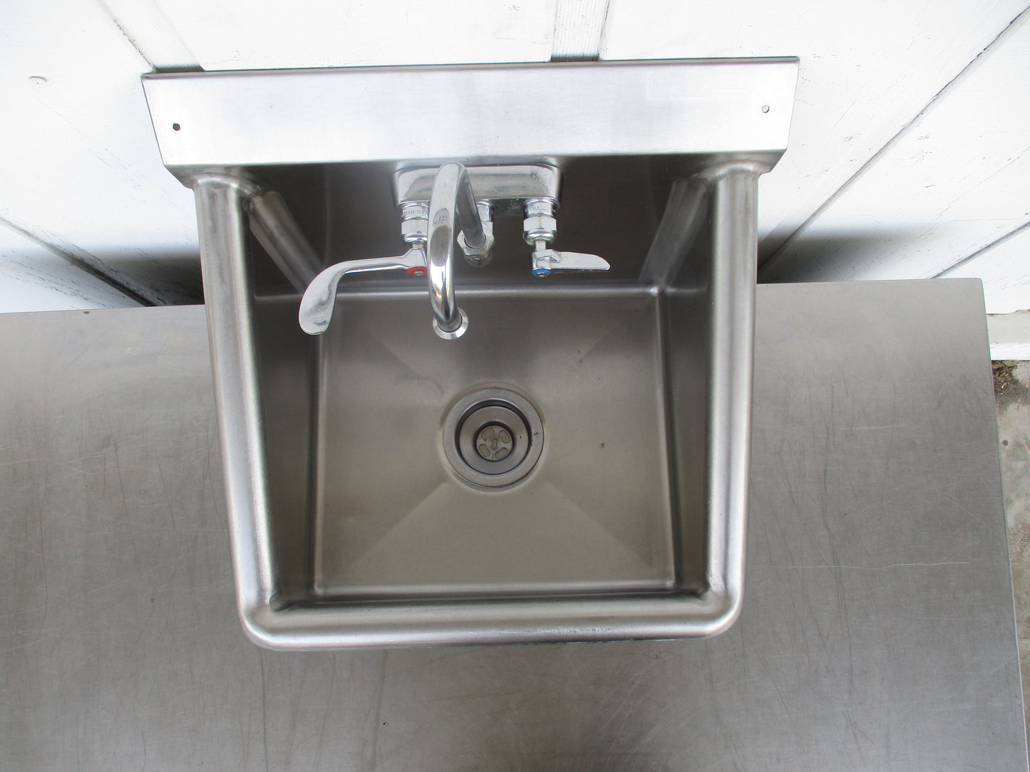 All Stainless Steel Wall Mount Sink With Faucet 20x18x15 #6228