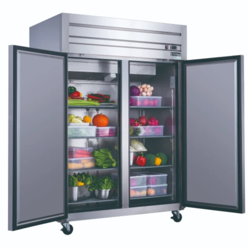 New Dukers D55AR Commercial 2-Door Top Mount Refrigerator in Stainless Steel