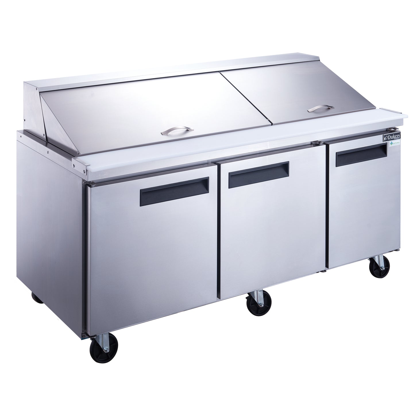 New Dukers DSP72-30M-S3 3-Door Commercial Food Prep Table Refrigerator Mega Top